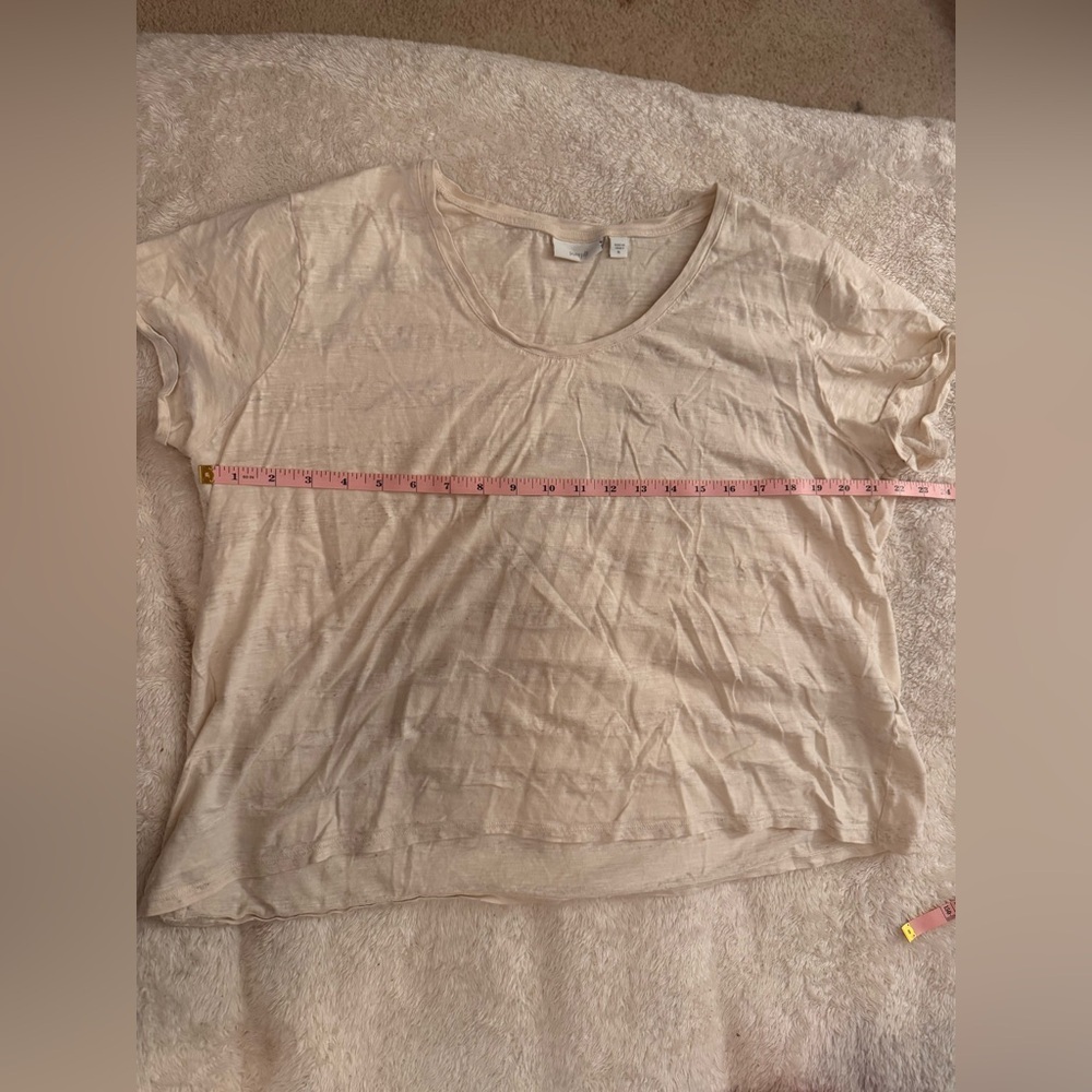 J Jill Cream Short Sleeve Women's Tee - Picture 5 of 9